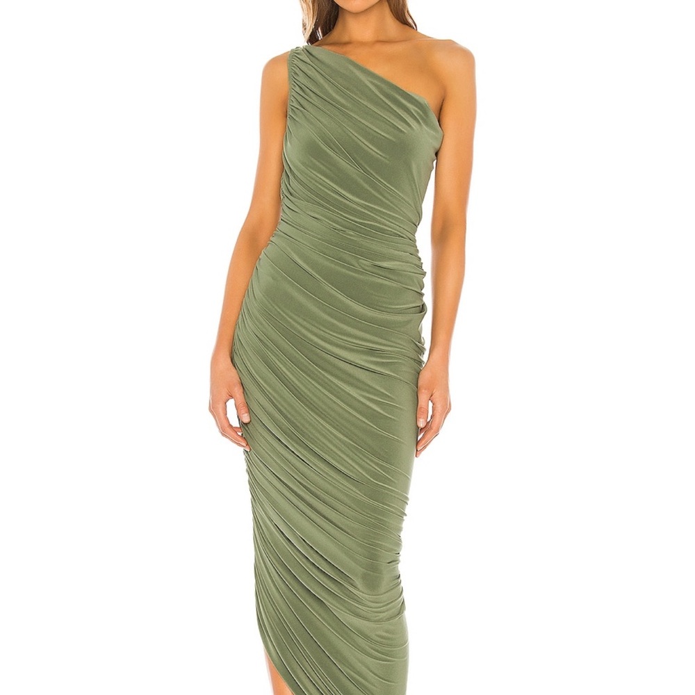 Norma Kamali Diana gown in Celadon